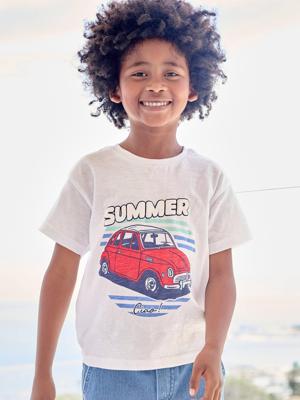 T-shirt met motief in zwelinkt wit