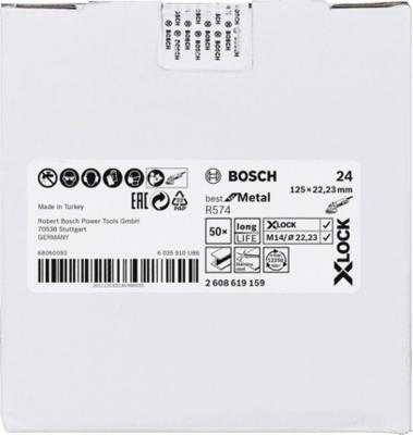 Bosch Accessoires X-LOCK Fiberschijf, 125mm, G 24, R574, Best for Metal - 1 stuk(s) - 2608619159 Bosch Accessoires X-LOCK Fiberschijf, 125mm, G 24, R574, Best for Metal - 1 stuk(s) - 2608619159