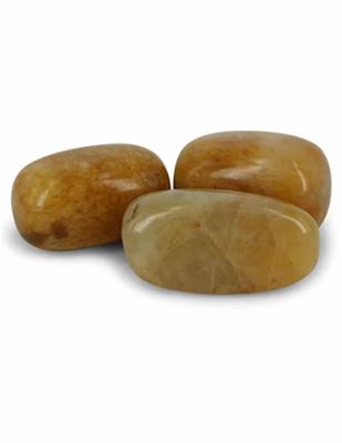 Gele Aventurijn Trommelstenen Drie Stuks Maat 4