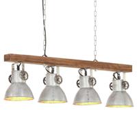 VidaXL Plafondlamp industrieel e27 mangohout zilverkleurig - thumbnail