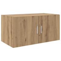Wandkast artisanaal eikenkleurig 80 x 42.5 x 40 cm Bewerkt hout - thumbnail
