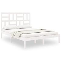 Bedframe massief hout wit 140x190 cm - thumbnail