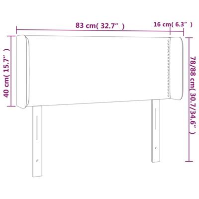 Hoofdbord met randen 83x16x78/88 cm kunstleer cappuccinokleur - thumbnail
