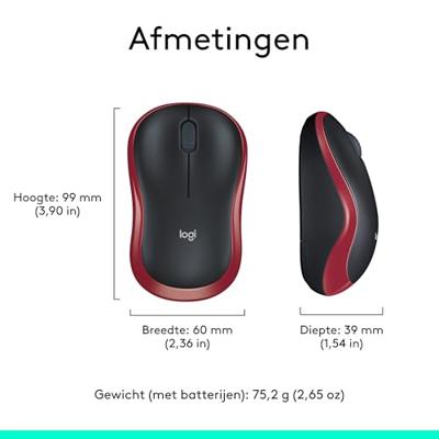 Logitech M185 muis rood