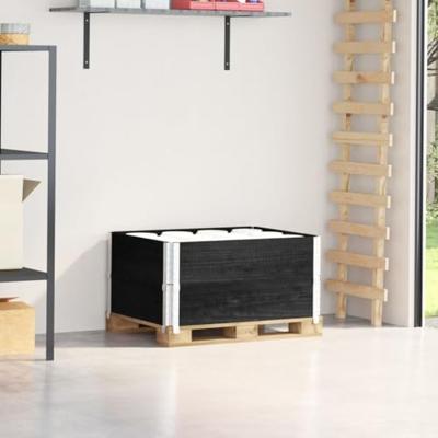 VidaXL Palletopzetranden 2 st 80x60 cm massief grenenhout zwart VidaXL Palletopzetranden 2 st 80x60 cm massief grenenhout zwart