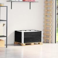 VidaXL Palletopzetranden 2 st 80x60 cm massief grenenhout zwart - thumbnail