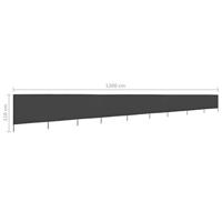 VidaXL Windscherm 9-panelen 1200x80 cm stof antraciet - thumbnail