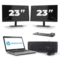 HP EliteBook Folio 9470m - Intel Core i7-3e Generatie - 14 inch - 8GB RAM - 256GB SSD - Windows 10 + 2x 23 inch Monitor - thumbnail