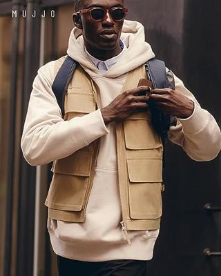 Mujjo Leather Wallet Case iPhone 15 Pro bruin