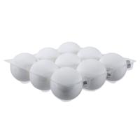 9x Glazen Kerstballen Mat Wit 10 Cm - Kerstbal - thumbnail