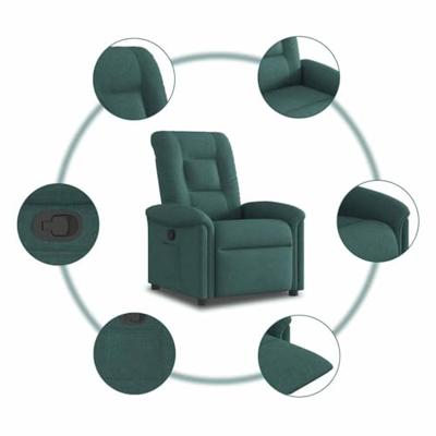 Fauteuil verstelbaar stof donkergroen