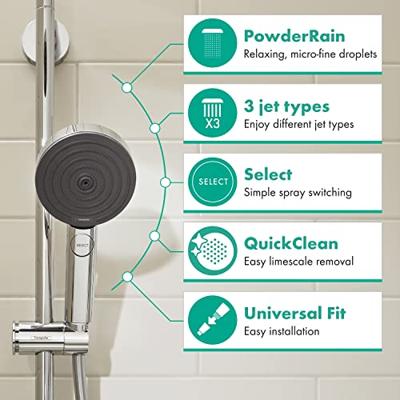 Handdouche HansGrohe Pulsify Select S 3jet Activation 10.5 cm Chroom Handdouche HansGrohe Pulsify Select S 3jet Activation 10.5 cm Chroom