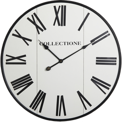 Wandklok Padova wit met zwarte cijfers 70 cm