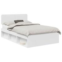 Bedframe met hoofdeinde Wit 120 x 190 cm Massief grenenhout - thumbnail
