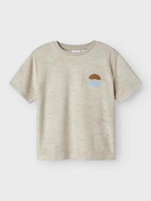 Name it zomer t-shirt S/S jongens - taupe - Nkmhannibal