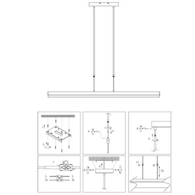Steinhauer Led kantoor hanglampZelena LED Staal - 3656ST