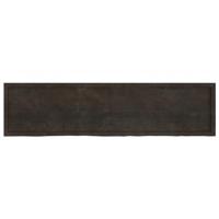 Tafelblad 200x50x4 cm behandeld massief eikenhout donkergrijs - thumbnail