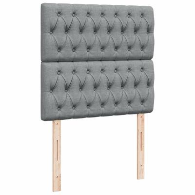 Boxspring met matras stof lichtgrijs 200x200 cm