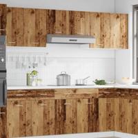 Hangkast 40x31x60 cm bewerkt hout oud houtkleurig - thumbnail