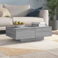 Salontafel 90x60x31 cm bewerkt hout grijs sonoma eikenkleurig - thumbnail