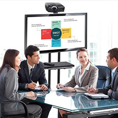 Maclean MC-661 Trolley TV Stand with Mounting Bracket and 2 Shelfs