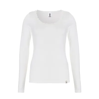 Dames thermo shirt Lange mouw - Kanten Thermo ondergoed dames - Viloft - Diepe hals