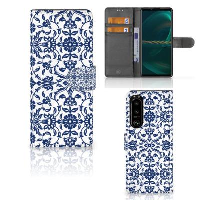 Sony Xperia 5III Hoesje Flower Blue Sony Xperia 5III Hoesje Flower Blue