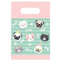 Amscan Hello pets geschenktas hond/kat 23.5 cm set van 8 | 20 stuks - thumbnail