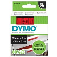 Labeltape Dymo LabelManager D1 polyester 19mm zwart op rood | 5 stuks - thumbnail