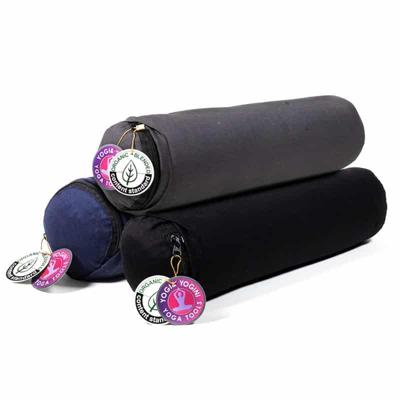 Yogi & Yogini Yoga Bolster Rond Katoen - Set van drie - 40 x 12 cm