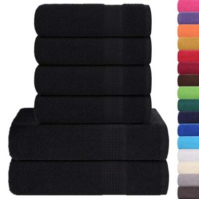 VidaXL 6-delige handdoekenset 360 g/m² 100% katoen zwart