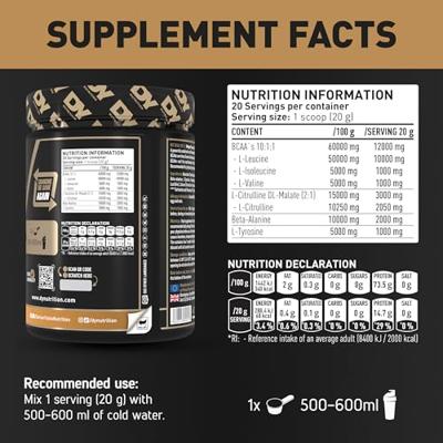 DY Nutrition Hit BCAA 10:1:1 Strawberry (400 g) DY Nutrition Hit BCAA 10:1:1 Strawberry (400 g)