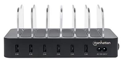 Manhattan 102254 USB-laadstation Binnen Uitgangsstroom (max.) 2.4 A 6 x 6x USB-A