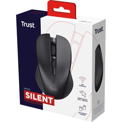 Trust draadloze stille muis Mydo, zwart