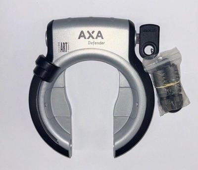 Gazelle Ringslot axa defender rl | zilver/zwart + slotcilinder art2