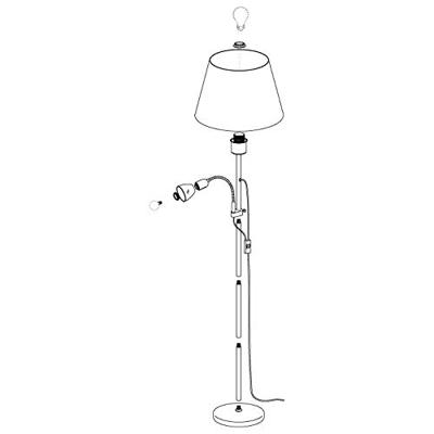 EGLO Conesa Vloerlamp - E27|E14 - 170 cm - Grijs|Wit
