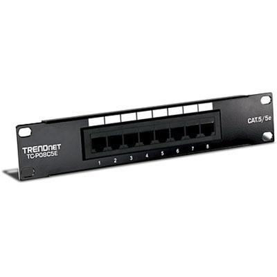 TrendNet TC-P08C5E Patchpaneel CAT 5e Zwart