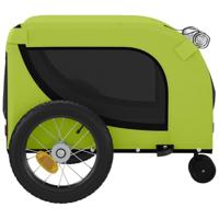VidaXL Hondenfietstrailer oxford stof en ijzer groen en zwart - thumbnail