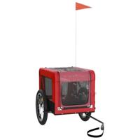 VidaXL Hondenfietstrailer oxford stof en ijzer rood en zwart - thumbnail