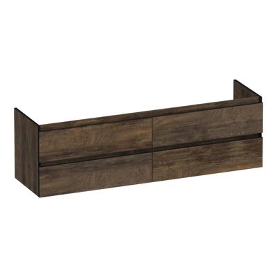 Brauer Joy Edge - Onderkast - 160 cm - met 4 Softclose Lades Greeploos en 2 Sifon Uitsparingen - Grove