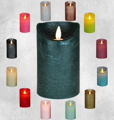 LED Kaars Wax Antiek Groen 15cm - thumbnail