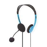 Nedis CHST100BU Pc-headset On-ear 2x 3,5 Mm Connectoren 2,0 M Blauw - thumbnail