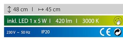 Fischer & Honsel Bed leeslampSten met bed bevestiging - 30702