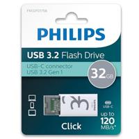 Philips Click USB flash drive 32 GB USB Type-C 3.2 Gen 1 (3.1 Gen 1) Transparant, Wit - thumbnail
