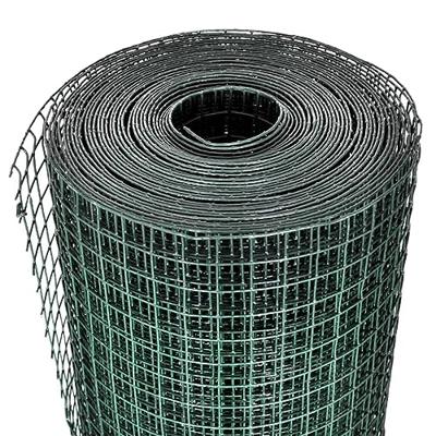 Kippengaas 10x1 m gegalvaniseerd staal met PVC-coating groen