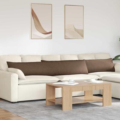 VidaXL Sofa kussens 2 pcs bruin 200 x 40 cm stof