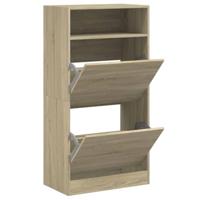 VidaXL Schoenenkast 60x34x116 cm bewerkt hout sonoma eikenkleurig - thumbnail
