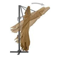 VidaXL Zweefparasol met aluminium paal 400x300 cm taupe - thumbnail