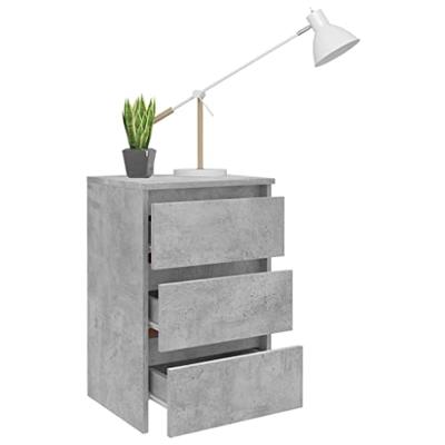 VidaXL Nachtkastje 40x35x62,5 cm bewerkt hout betongrijs VidaXL Nachtkastje 40x35x62,5 cm bewerkt hout betongrijs