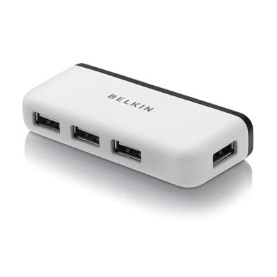 Belkin F4U021Bt Travel Hub, 4-poorts, zwart/wit
